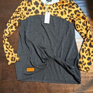 Simply southern Leopard Shirt NWT